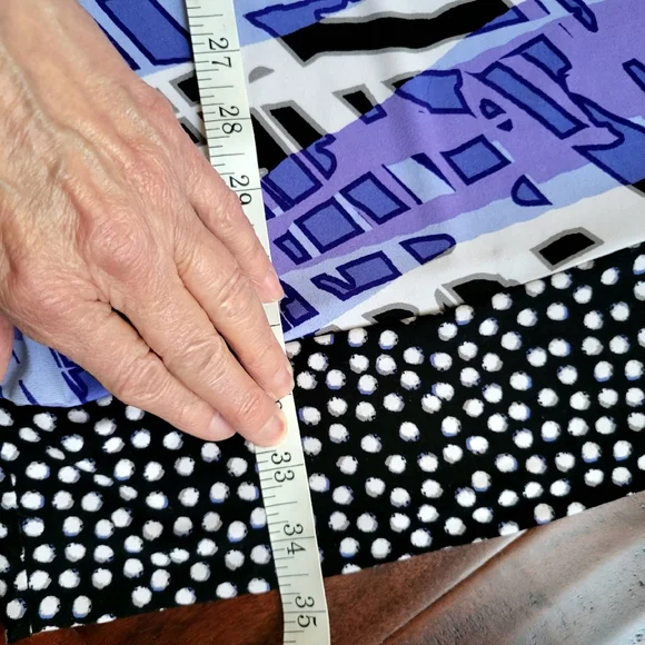 Scoop Drape Neck ALFANI Dress Womens XL Cap Sleeves Stretch Blue Black Purple - Picture 11 of 13